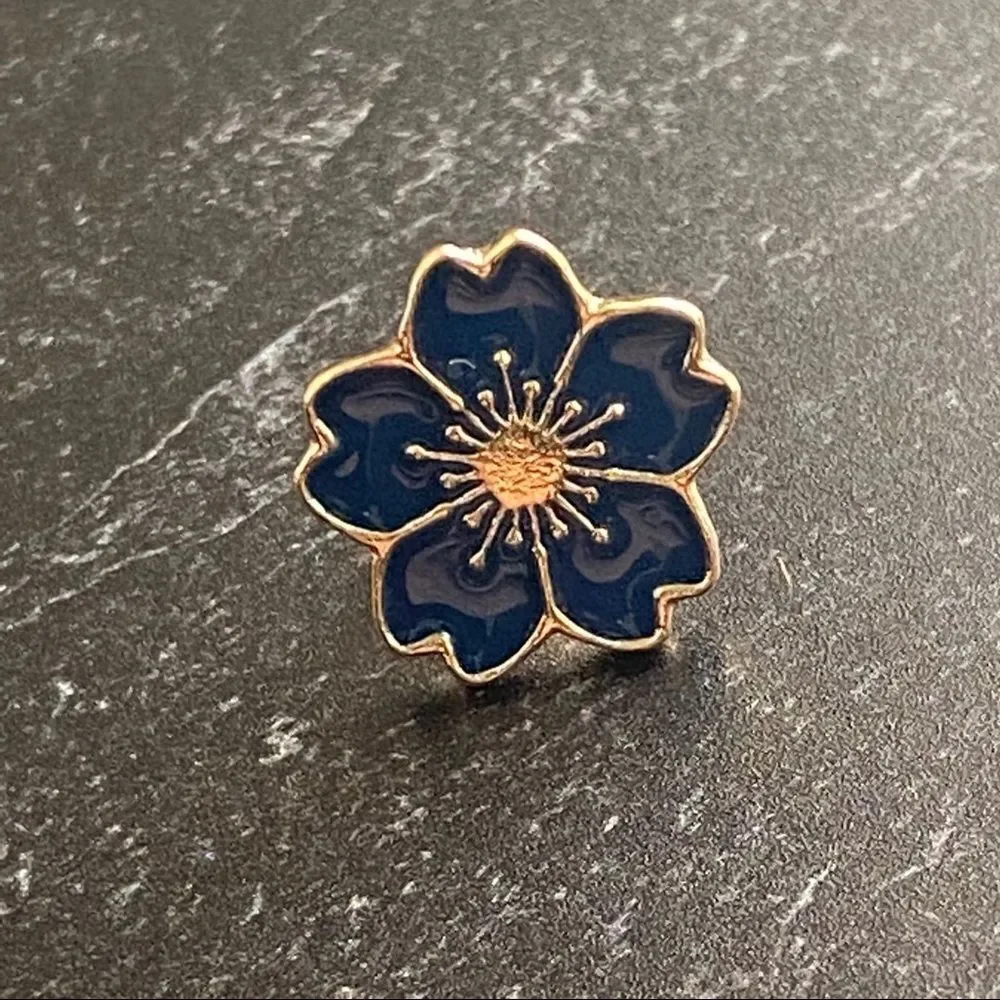 Blue Small Flower Enamel Pin/ Brooch